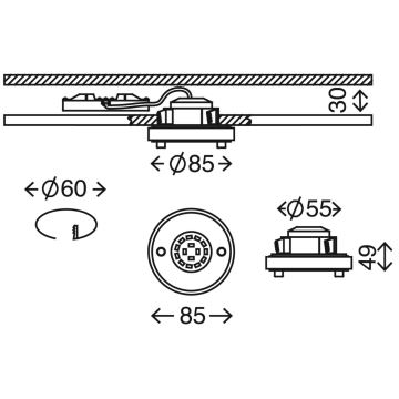 Briloner 7214-012 - LED indbygningslampe til badeværelse ATTACH LED/5W/230V IP44