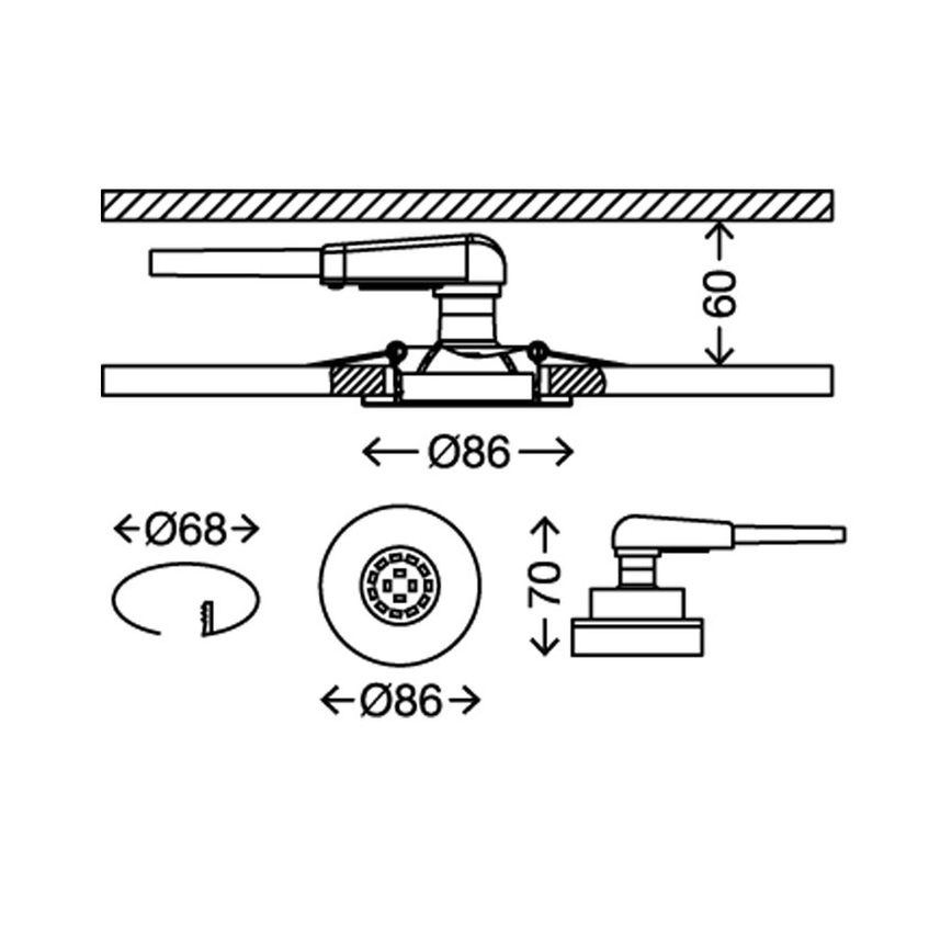 Briloner 7220-032 - 3x LED indbygningslampe til badeværelse FIT 1xGU10/5W/230V