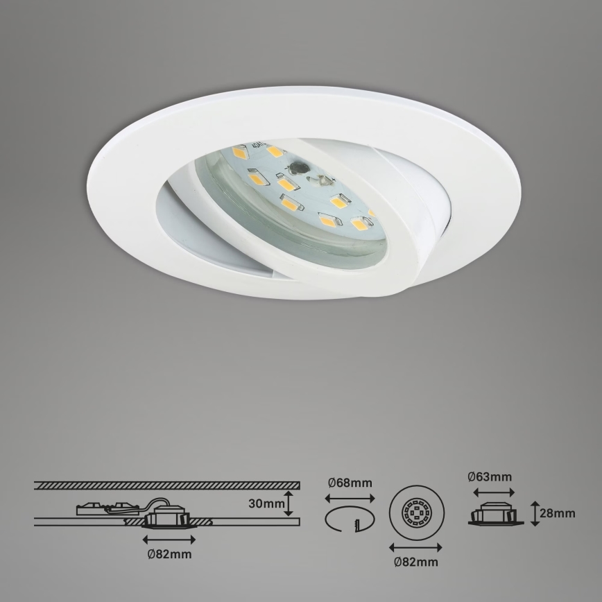 Briloner 7232-016 - LED indbygningslampe til badeværelse dæmpbar LED/5,5W/230V IP23