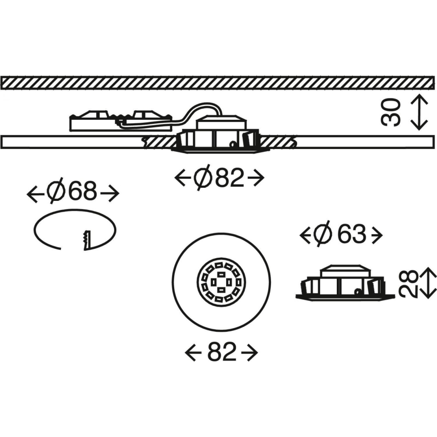 Briloner 7232-019 - LED indbygningslampe til badeværelse dæmpbar LED/5,5W/230V IP23