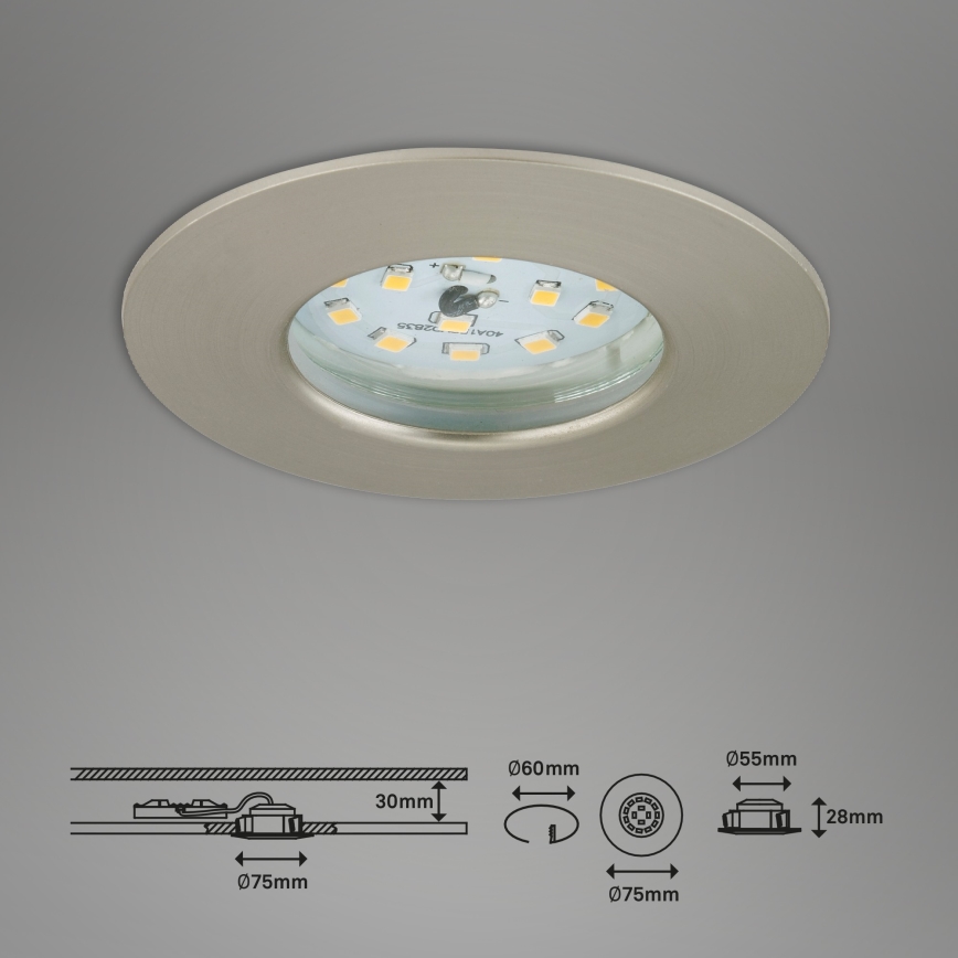 Briloner 7295-012 - LED indbygningsspot til badeværelse dæmpbar ATTACH LED/6,5W/230V IP44