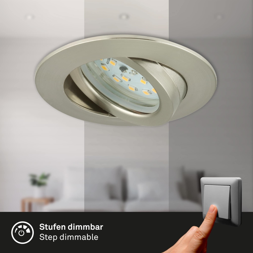 Briloner 7296-012 - LED indbygningslampe til badeværelse dæmpbar ATTACH LED/6,5W/230V IP23 krom