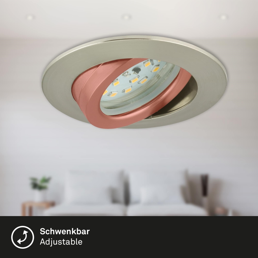 Briloner 7296-012 - LED indbygningslampe til badeværelse dæmpbar ATTACH LED/6,5W/230V IP23 krom