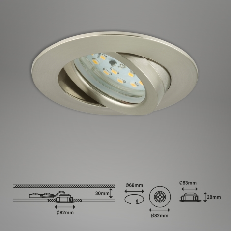 Briloner 7296-012 - LED indbygningslampe til badeværelse dæmpbar ATTACH LED/6,5W/230V IP23 krom