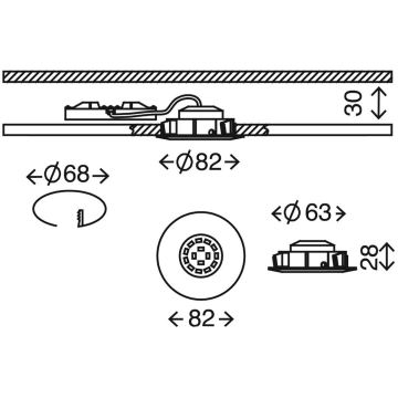 Briloner 7296-012 - LED indbygningslampe til badeværelse dæmpbar ATTACH LED/6,5W/230V IP23 krom