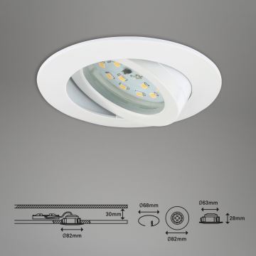 Briloner 7296-016 - LED indbygningslampe til badeværelse dæmpbar LED/6,5W/230V IP23