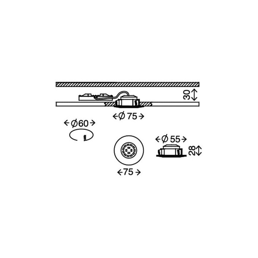 Briloner 8311-019 - LED indbygningslampe til badeværelse LED/5W/230V IP44