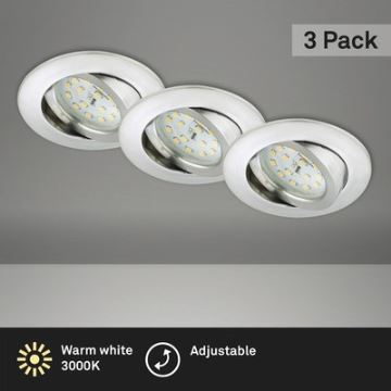 Briloner 8312-039 - SÆT 3x LED indbygningslampe til badeværelse LED/5W/230V IP23