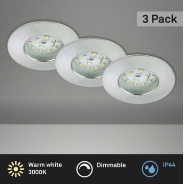 Briloner 8316-039-SÆT 3x LED indbygningslampe til badeværelse dæmpbar LED/5,5W/230V IP44