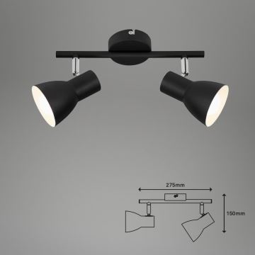 Briloner 10698891 - Spotlampe 2xE14/25W/230V sort