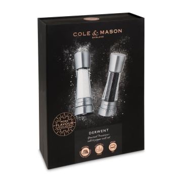 Cole&Mason - Salt- og pebekværne DERWENT 2 stk. 19 cm skinnende krom