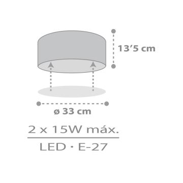 Dalber 42006E - Loftlampe til børn COLOR LIGHT 2xE27/15W/230V hvid