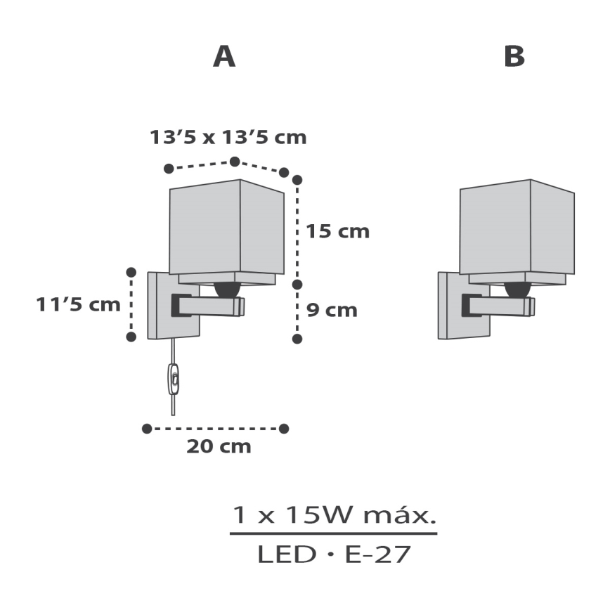 Dalber 63379 - Væglampe til børn LITTLE PIXEL 1xE27/15W/230V