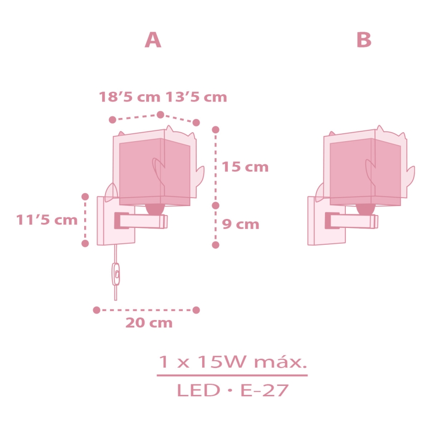 Dalber 64489 - Væglampe til børn LITTLE FRIENDS 1xE27/15W/230V