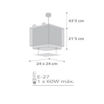 Dalber 64572 - Pendel til børn LITTLE TEDDY 1xE27/60W/230V