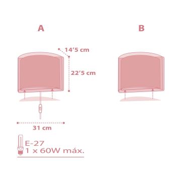 Dalber 81198S - Væglampe for børn LIGHT FEELING 1xE27/60W/230V