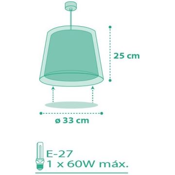 Dalber D-80222T - Pendel til børn VICHY 1xE27/60W/230V