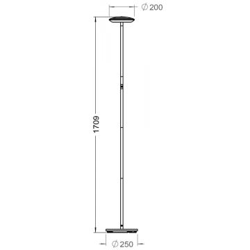 Deko-Light 343028 - LED gulvlampe dæmpbar BERMUDA LED/18W/230V 3000K sort