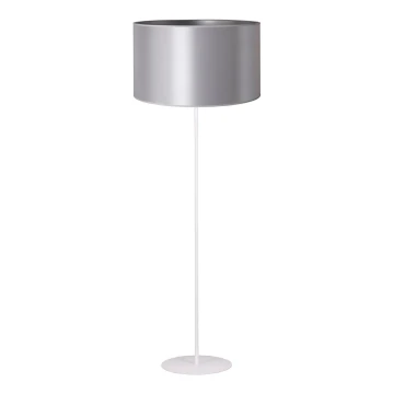 Duolla - Gulvlampe CANNES 1xE27/15W/230V 45 cm sølvfarvet/hvid