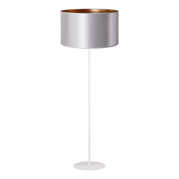 Duolla - Gulvlampe CANNES 1xE27/15W/230V 45 cm sølvfarvet/kobberfarvet/hvid