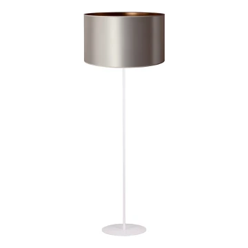 Duolla - Gulvlampe CANNES 1xE27/15W/230V 45 cm sølvfarvet/kobberfarvet/hvid