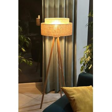 Duolla - Gulvlampe YUTE BOHO 1xE27/15W/230V brun/grå