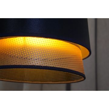 Duolla - Loftlampe BELL SHINY 1xE27/15W/230V blå/kobber