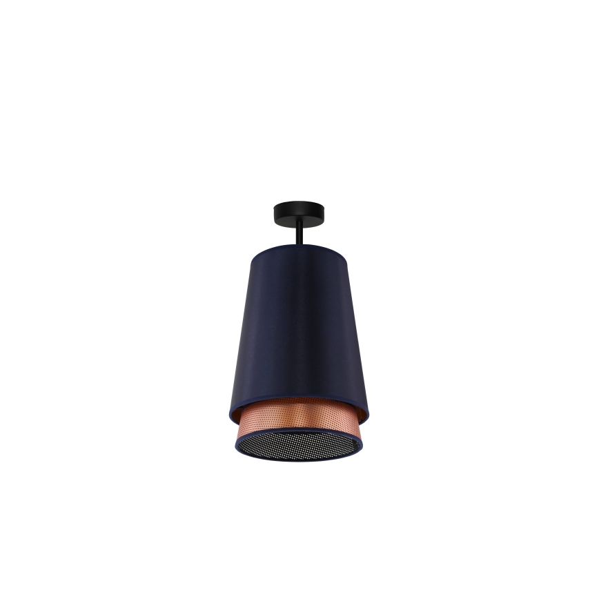 Duolla - Loftlampe BELL SHINY 1xE27/15W/230V blå/kobber