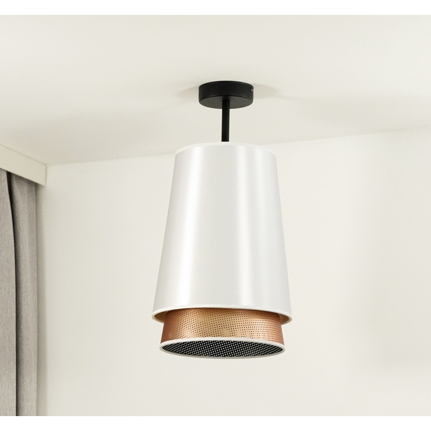 Duolla - Loftlampe BELL SHINY 1xE27/15W/230V hvid/kobber