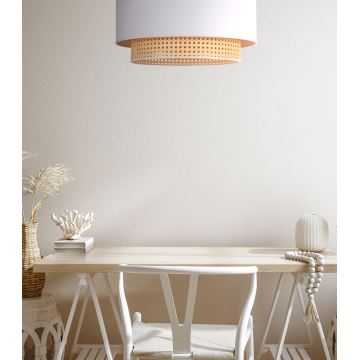 Duolla - Loftlampe BOHO 1xE27/15W/230V diam. 45 cm cremefarvet/rattan