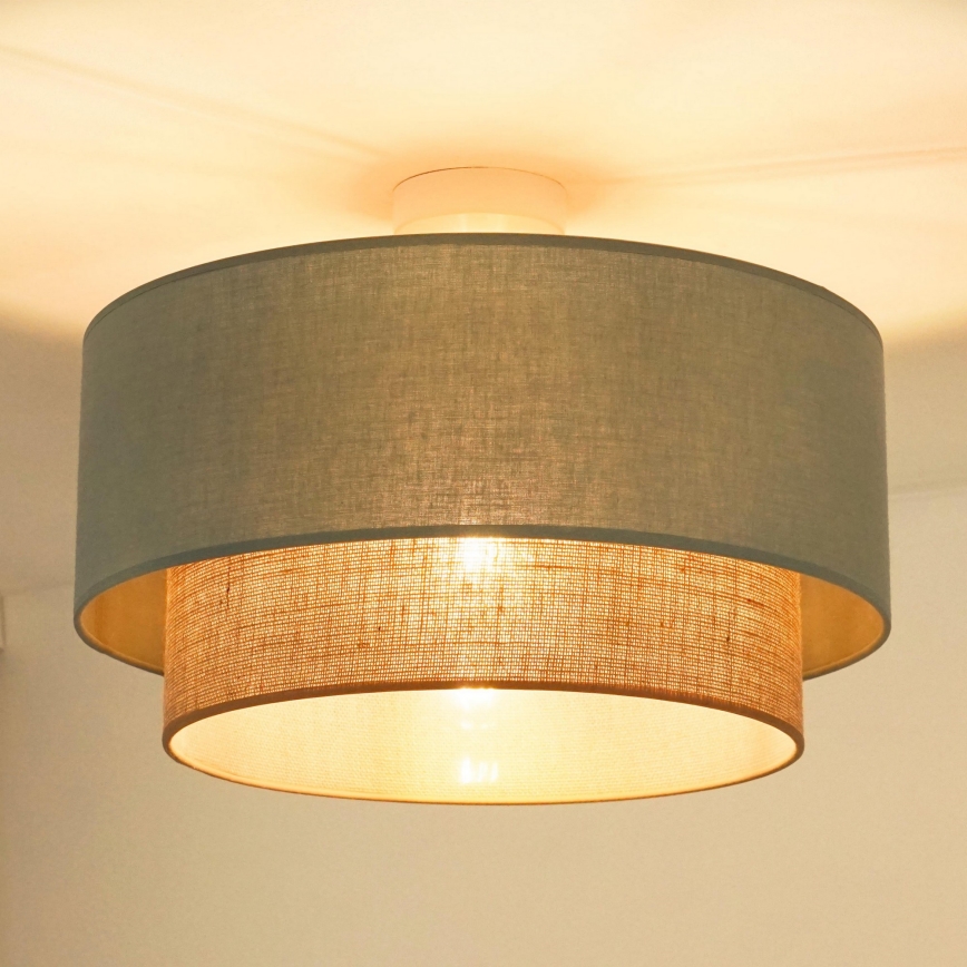 Duolla - Loftlampe  BOHO 1xE27/15W/230V diameter 45 cm grøn/brun