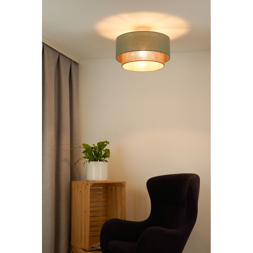 Duolla - Loftlampe  BOHO 1xE27/15W/230V diameter 45 cm grøn/brun