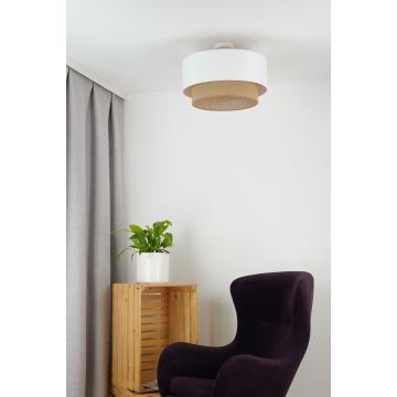 Duolla - Loftlampe  BOHO 1xE27/15W/230V diameter 45 cm hvid/brun