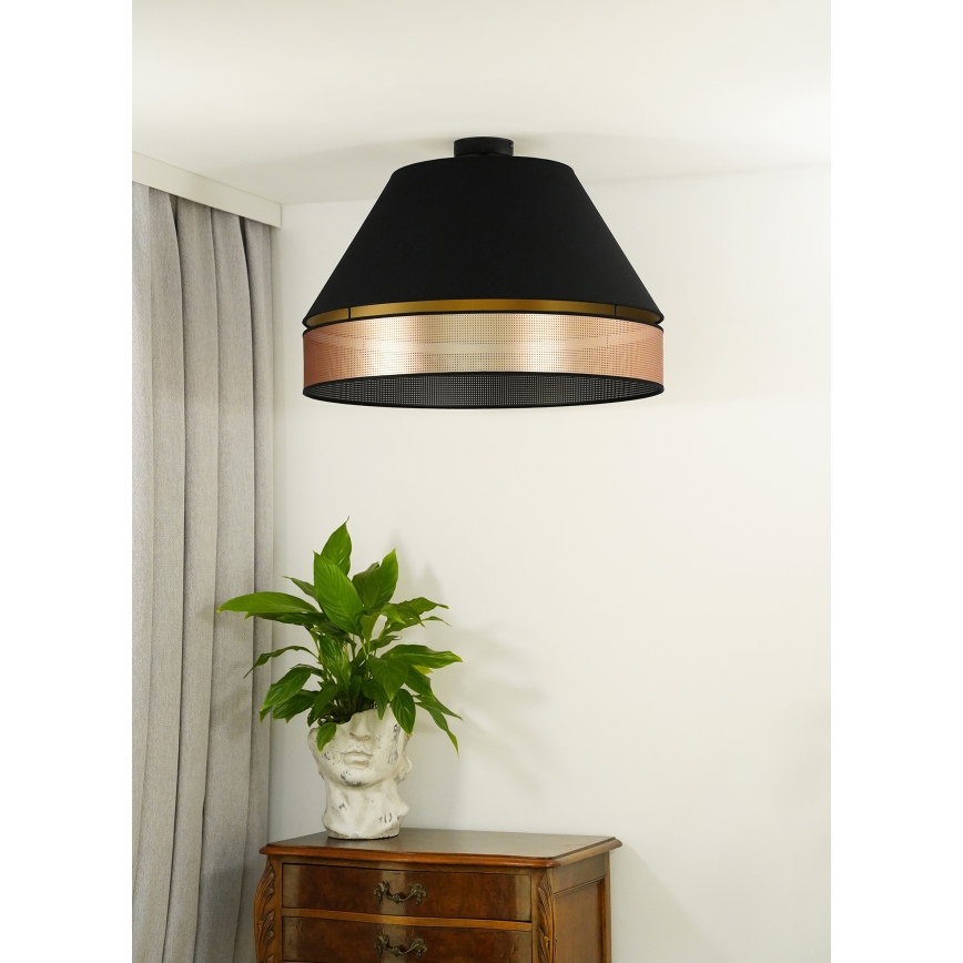 Duolla - Loftlampe COPPER SHINY 1xE27/15W/230V sort/kobber