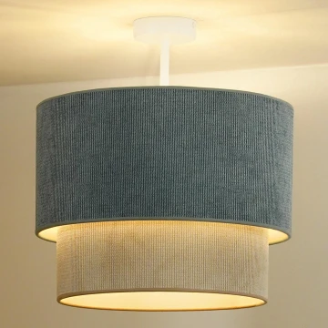 Duolla - Loftlampe CORDUROY 1xE27/15W/230V blå/beige