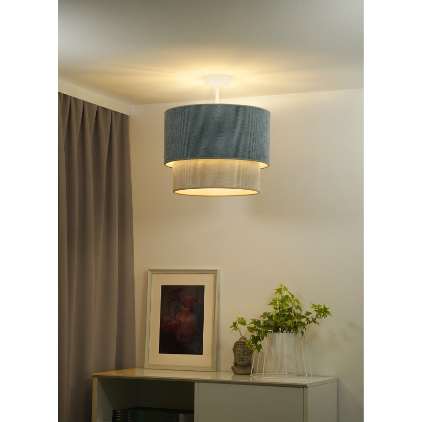 Duolla - Loftlampe CORDUROY 1xE27/15W/230V blå/beige