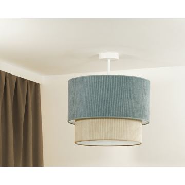 Duolla - Loftlampe CORDUROY 1xE27/15W/230V blå/beige