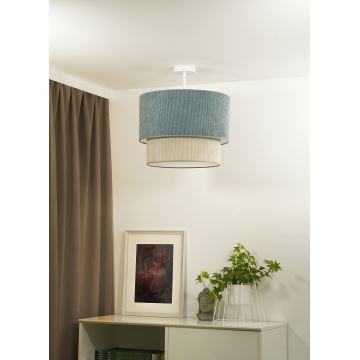 Duolla - Loftlampe CORDUROY 1xE27/15W/230V blå/beige