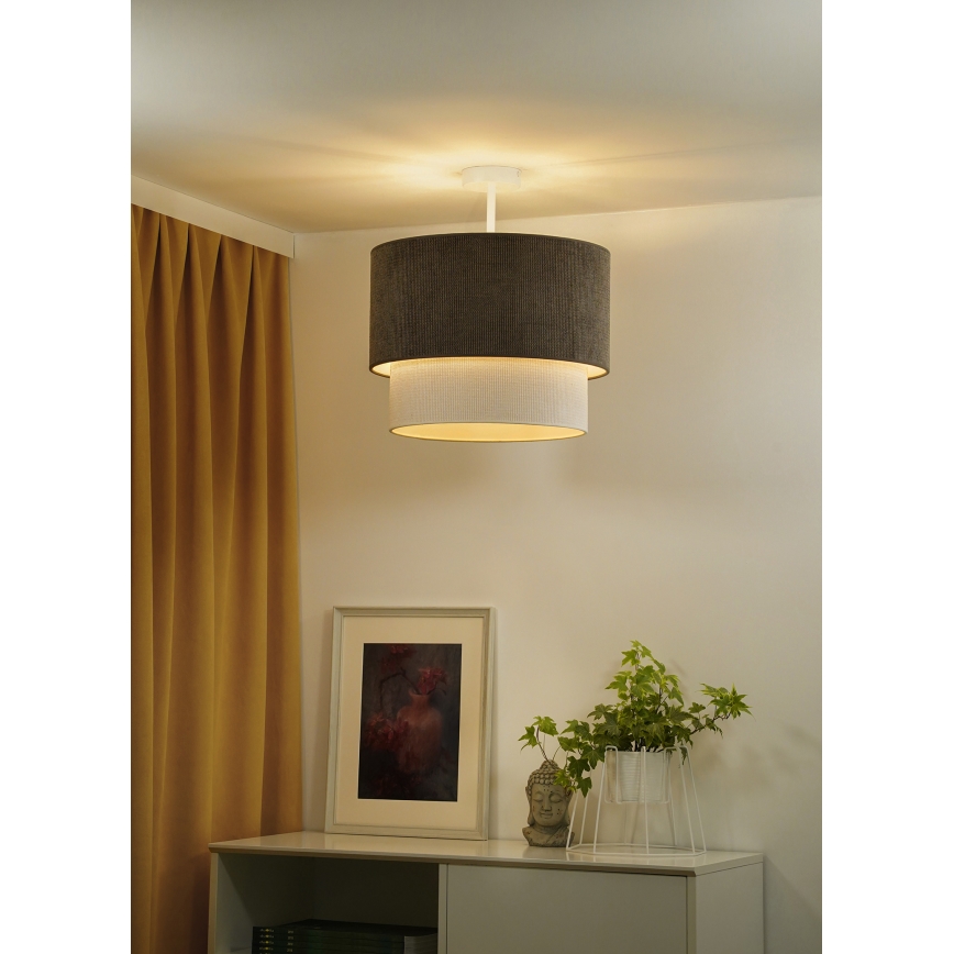 Duolla - Loftlampe CORDUROY 1xE27/15W/230V brun/cremefarvet