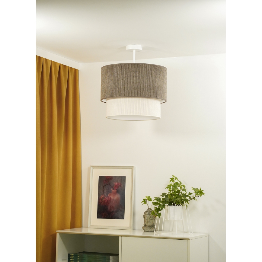 Duolla - Loftlampe CORDUROY 1xE27/15W/230V brun/cremefarvet