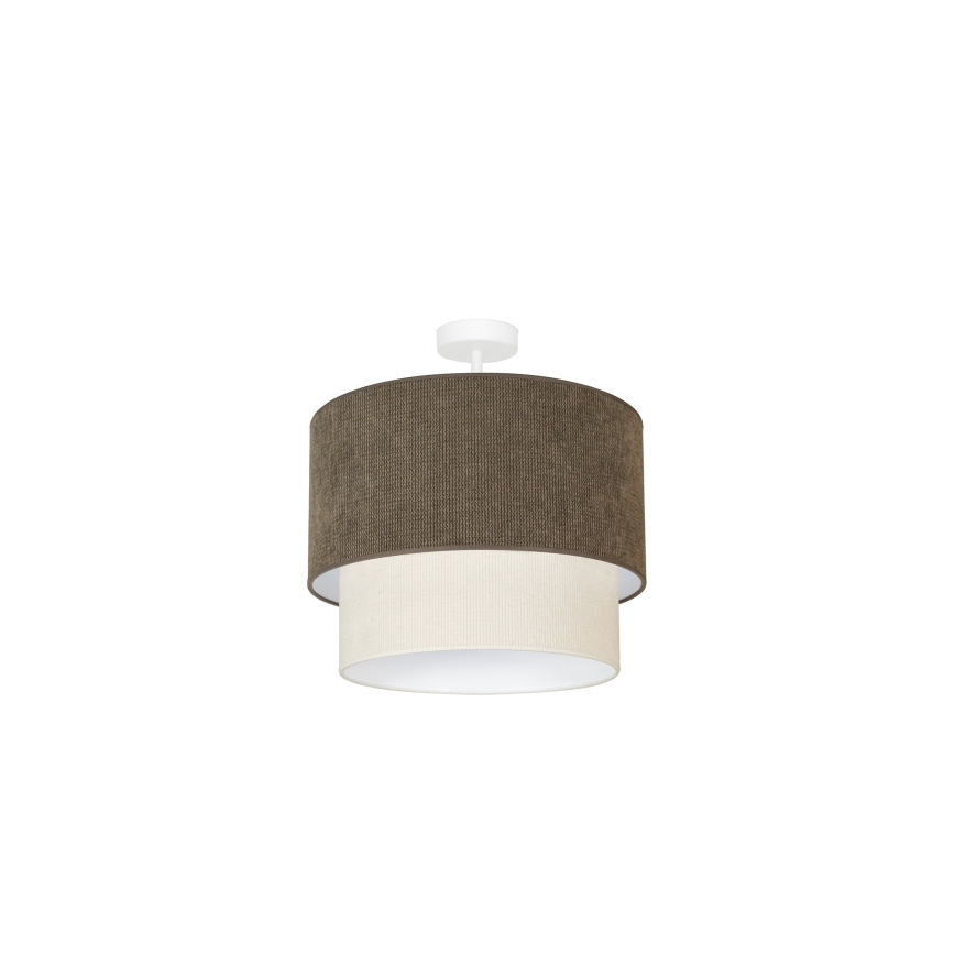 Duolla - Loftlampe CORDUROY 1xE27/15W/230V brun/cremefarvet