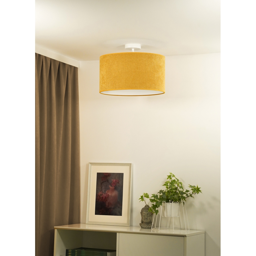 Duolla - Loftlampe CORDUROY 1xE27/15W/230V gul