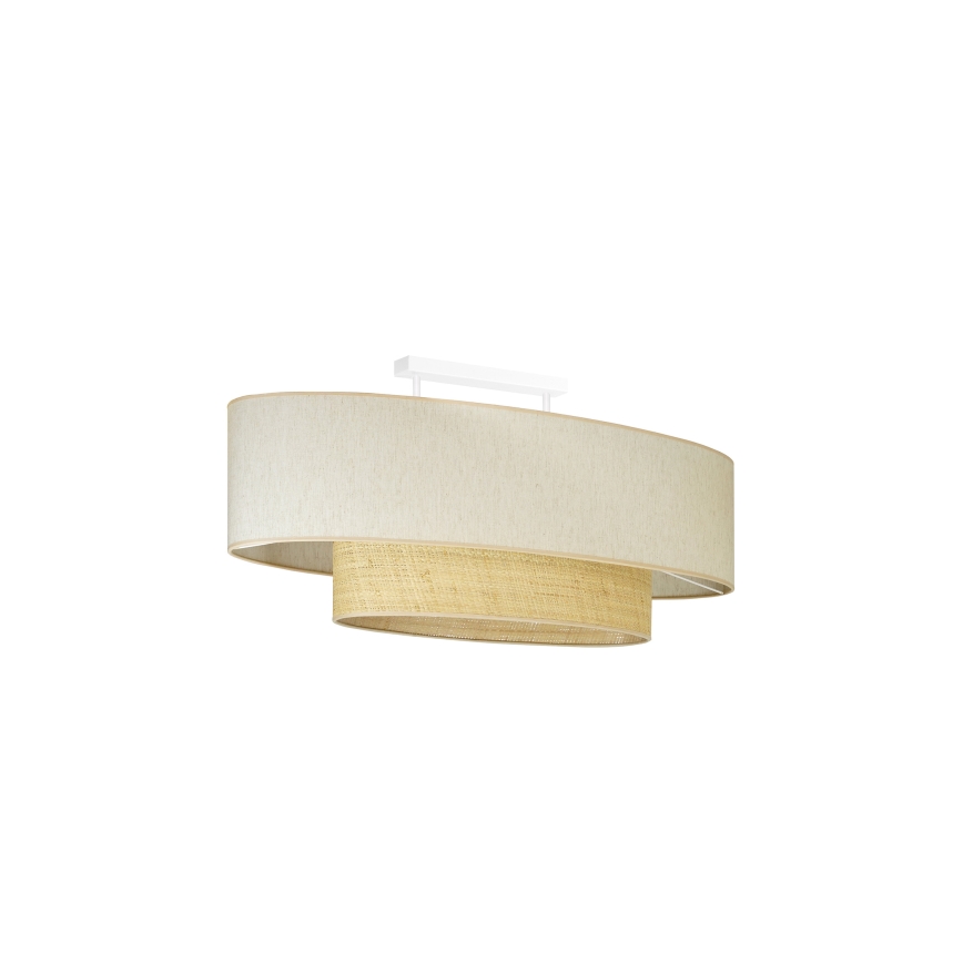 Duolla - Loftlampe DOUBLE OVAL NATURE 2xE27/15W/230V cremefarvet/beige