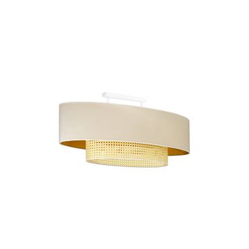 Duolla - Loftlampe DOUBLE OVAL RATTAN 2xE27/15W/230V cremefarvet/Rattan