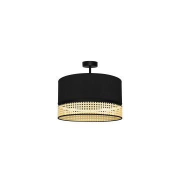 Duolla - Loftlampe DOUBLE RATTAN 1xE27/15W/230V sort/beige