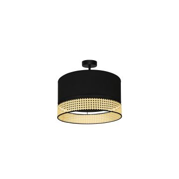 Duolla - Loftlampe DOUBLE RATTAN 1xE27/15W/230V sort/beige