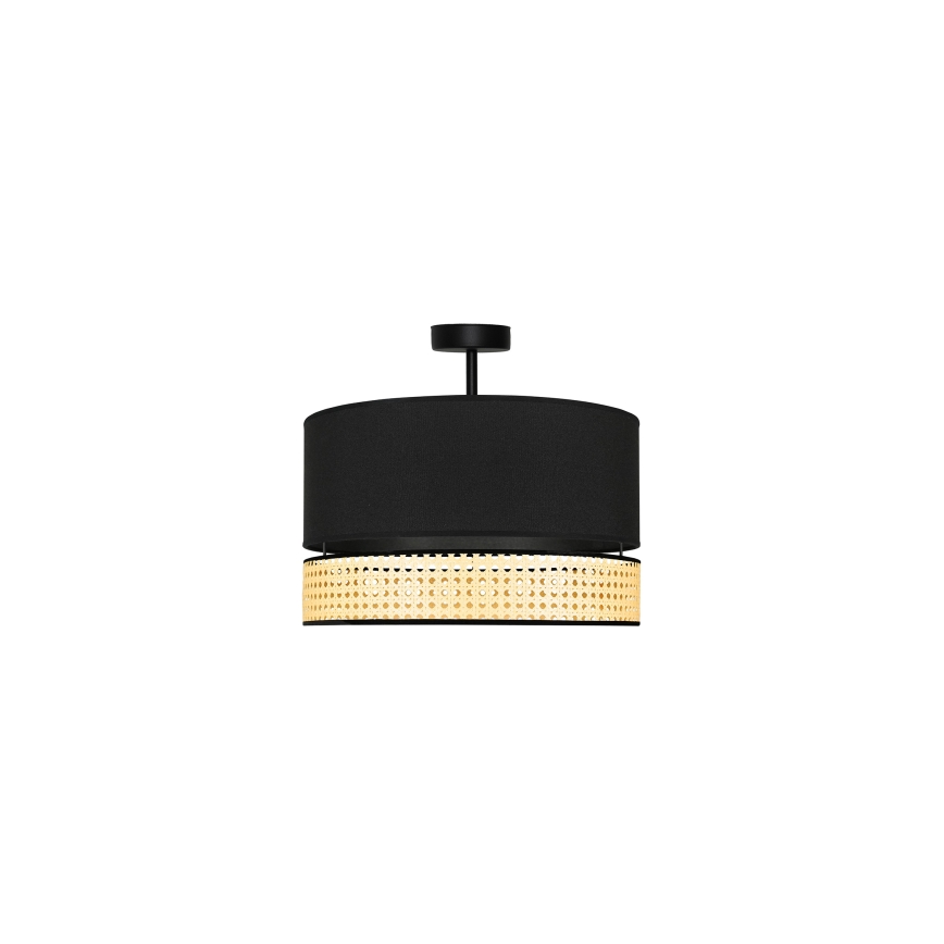 Duolla - Loftlampe DOUBLE RATTAN 1xE27/15W/230V sort/beige