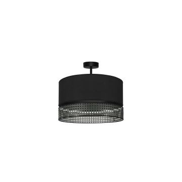 Duolla - Loftlampe DOUBLE RATTAN 1xE27/15W/230V sort