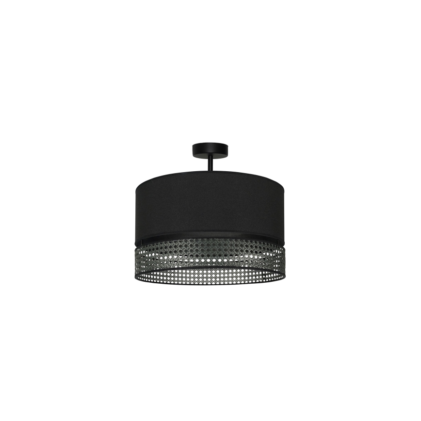 Duolla - Loftlampe DOUBLE RATTAN 1xE27/15W/230V sort