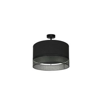 Duolla - Loftlampe DOUBLE RATTAN 1xE27/15W/230V sort